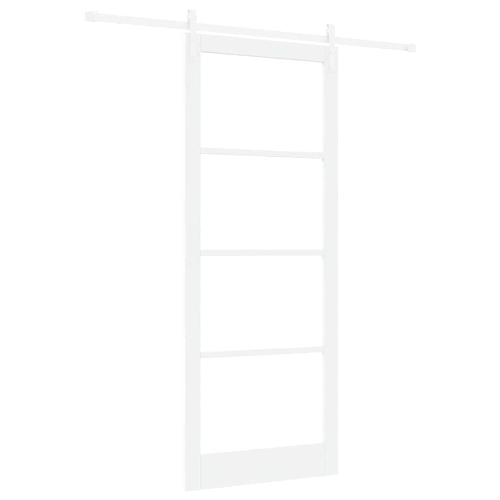 vidaXL Sliding Door ORKDAL White 93 x 232 cm Solid Pine Wood and Glass