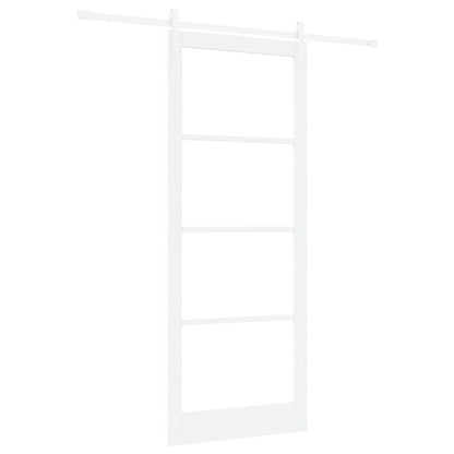 vidaXL Sliding Door ORKDAL White 93 x 232 cm Solid Pine Wood and Glass