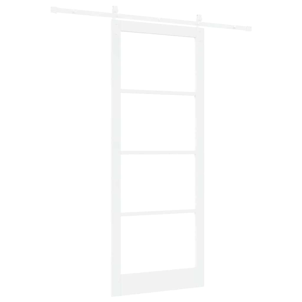 vidaXL Sliding Door ORKDAL White 93 x 232 cm Solid Pine Wood and Glass