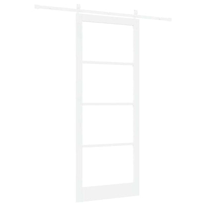 vidaXL Sliding Door ORKDAL White 93 x 232 cm Solid Pine Wood and Glass