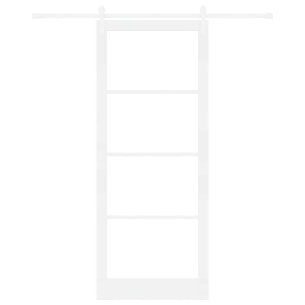 vidaXL Sliding Door ORKDAL White 93 x 232 cm Solid Pine Wood and Glass