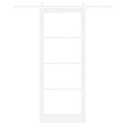 vidaXL Sliding Door ORKDAL White 93 x 232 cm Solid Pine Wood and Glass