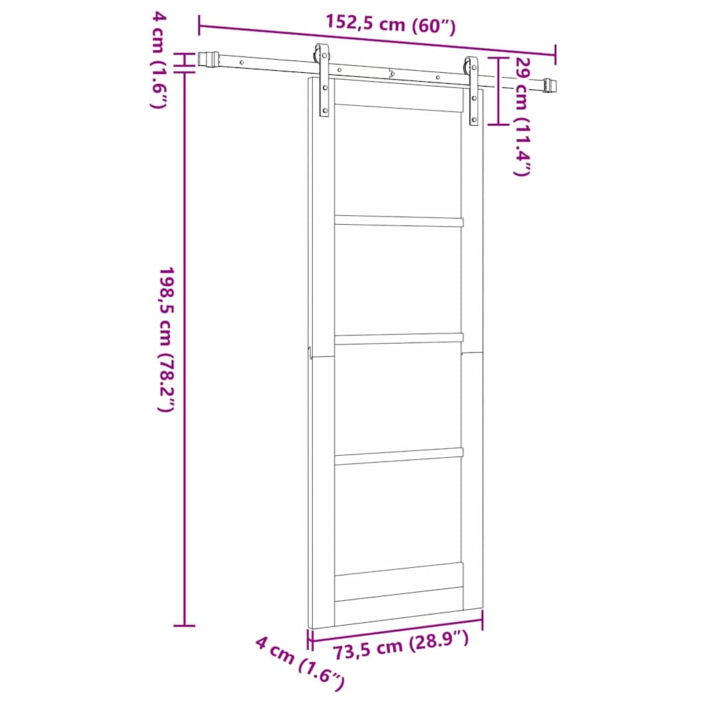 vidaXL Sliding Door ORKDAL Natural 73.5 x 198.5 cm