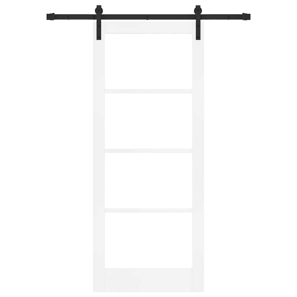 vidaXL Sliding Door ORKDAL White 83 x 202 cm Solid Pine Wood and Glass