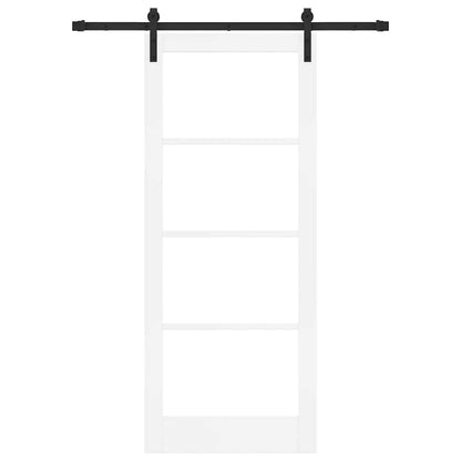 vidaXL Sliding Door ORKDAL White 83 x 202 cm Solid Pine Wood and Glass