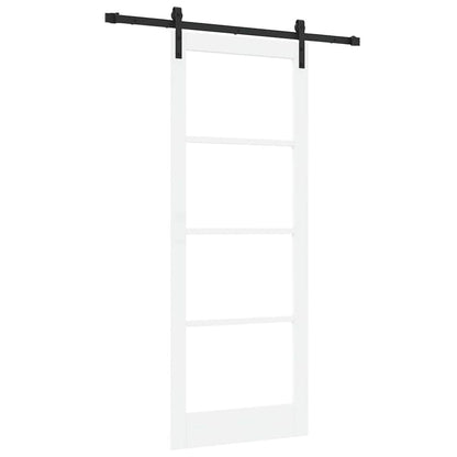 vidaXL Sliding Door ORKDAL White 83 x 211 cm Solid Pine Wood and Glass
