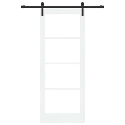 vidaXL Sliding Door ORKDAL White 83 x 211 cm Solid Pine Wood and Glass