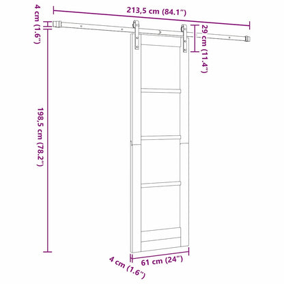 vidaXL Sliding Door ORKDAL Natural 61 x 198.5 cm
