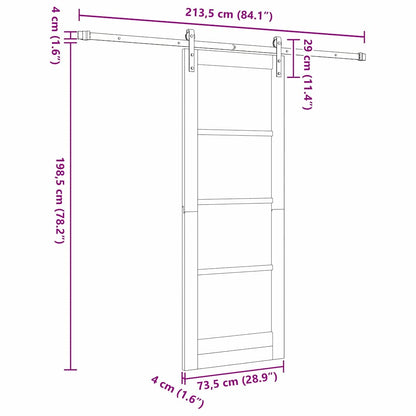 vidaXL Sliding Door ORKDAL Natural 73.5 x 198.5 cm