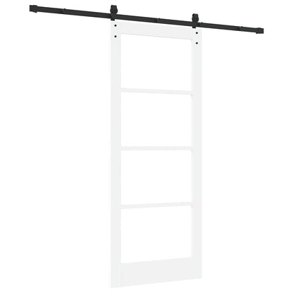 vidaXL Sliding Door ORKDAL White 83 x 202 cm Solid Pine Wood and Glass