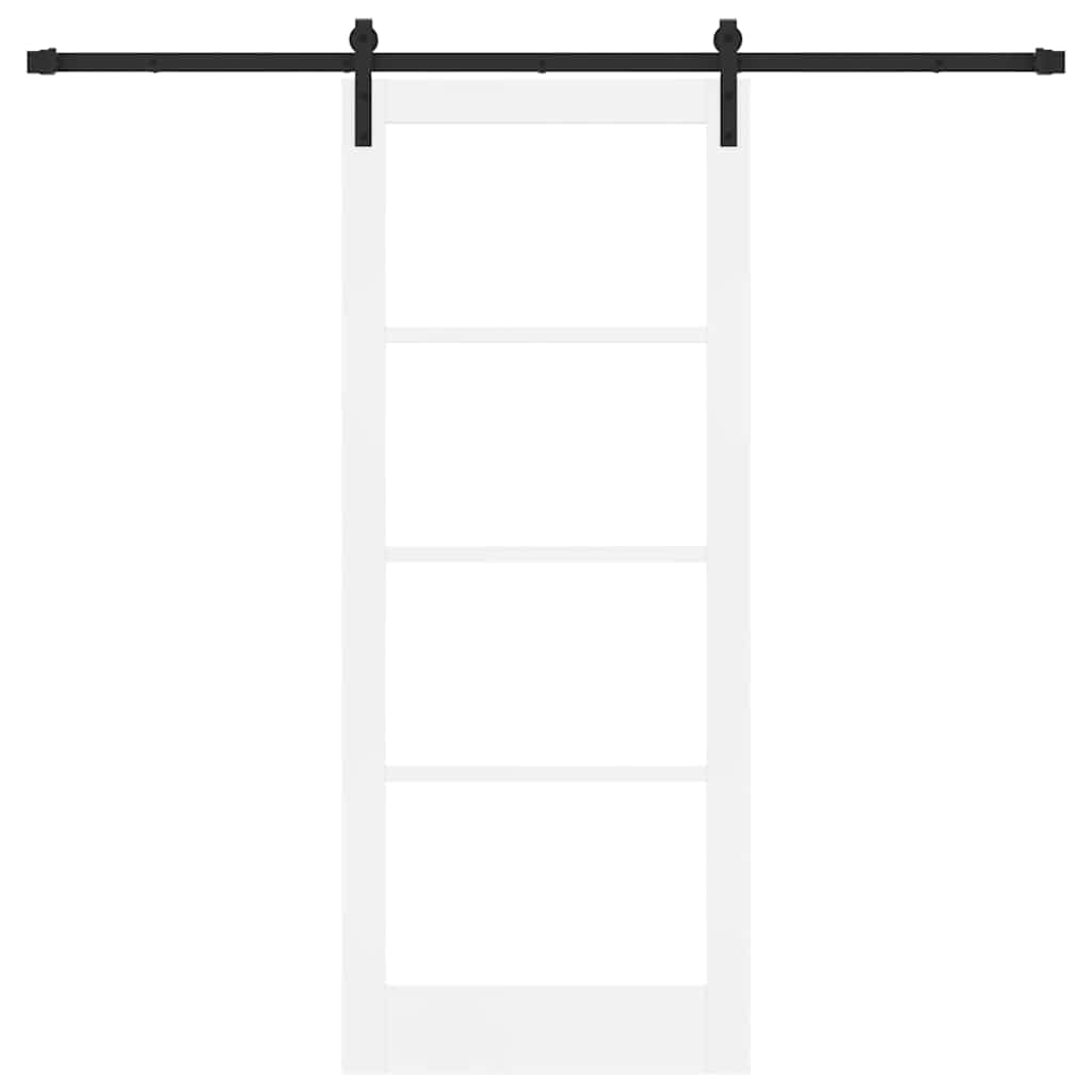 vidaXL Sliding Door ORKDAL White 83 x 202 cm Solid Pine Wood and Glass