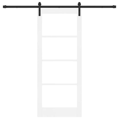 vidaXL Sliding Door ORKDAL White 83 x 202 cm Solid Pine Wood and Glass