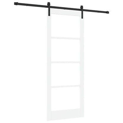 vidaXL Sliding Door ORKDAL White 83 x 211 cm Solid Pine Wood and Glass