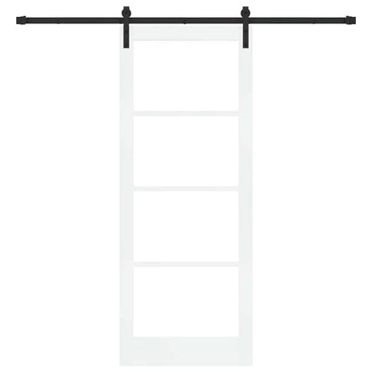 vidaXL Sliding Door ORKDAL White 83 x 211 cm Solid Pine Wood and Glass