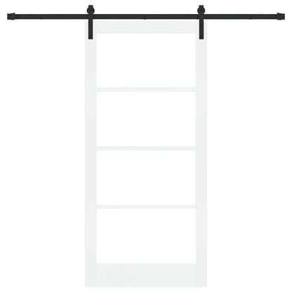 vidaXL Sliding Door ORKDAL White 93 x 202 cm Solid Pine Wood and Glass