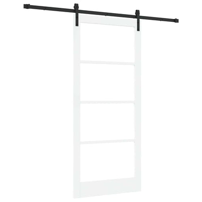 vidaXL Sliding Door ORKDAL White 93 x 211 cm Solid Pine Wood and Glass