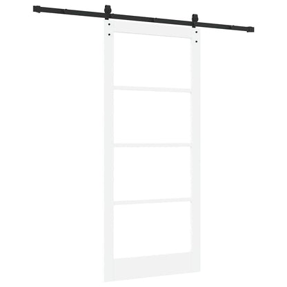 vidaXL Sliding Door ORKDAL White 93 x 211 cm Solid Pine Wood and Glass