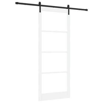 vidaXL Sliding Door ORKDAL White 93 x 232 cm Solid Pine Wood and Glass