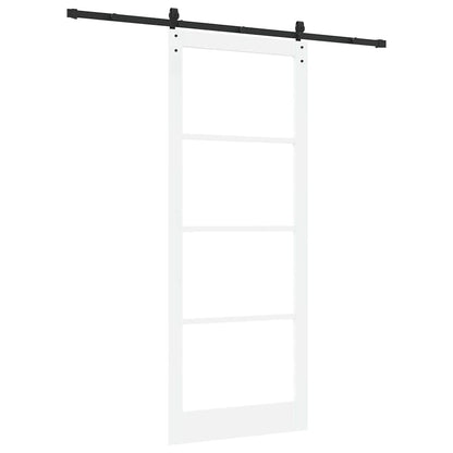 vidaXL Sliding Door ORKDAL White 93 x 232 cm Solid Pine Wood and Glass