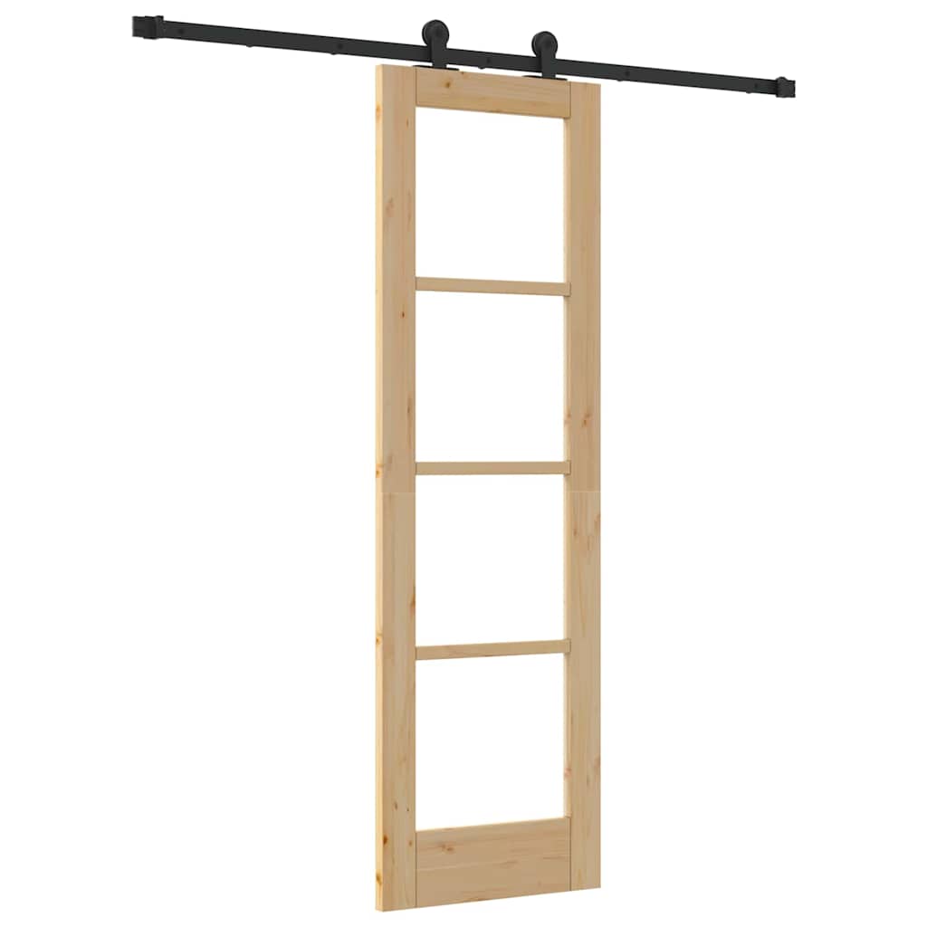 vidaXL Sliding Door ORKDAL Natural and Black 61 x 198.5 cm