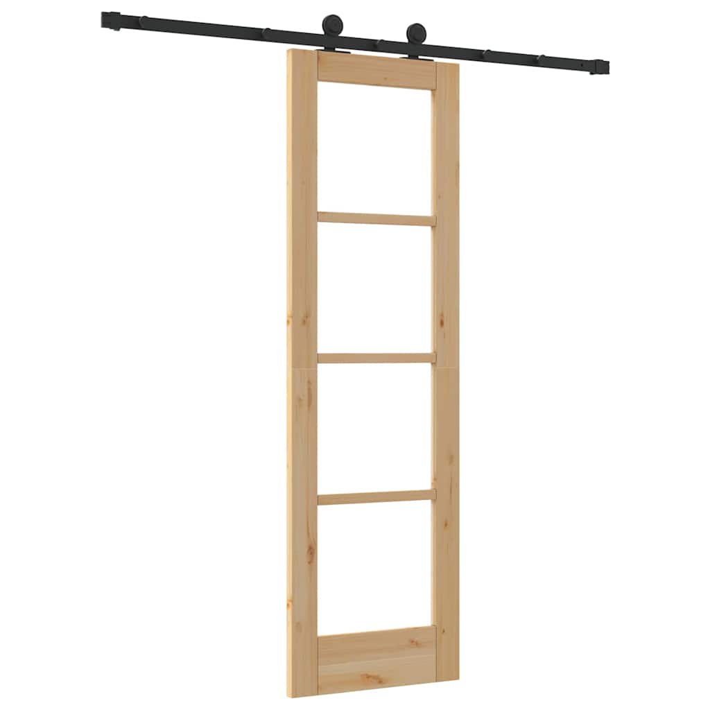 vidaXL Sliding Door ORKDAL Natural and Black 61 x 198.5 cm