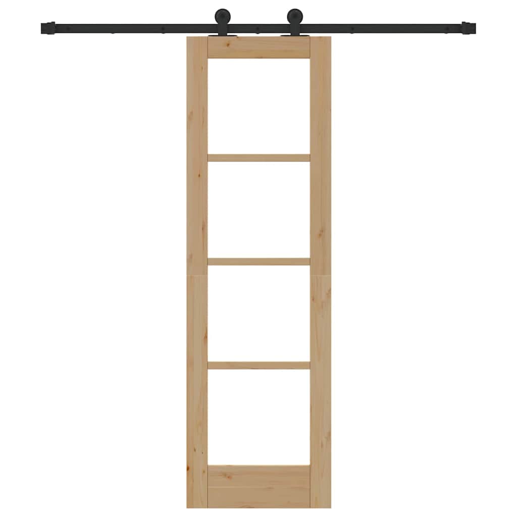 vidaXL Sliding Door ORKDAL Natural and Black 61 x 198.5 cm