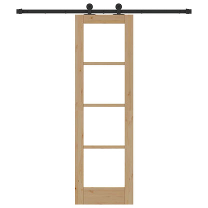 vidaXL Sliding Door ORKDAL Natural and Black 61 x 198.5 cm