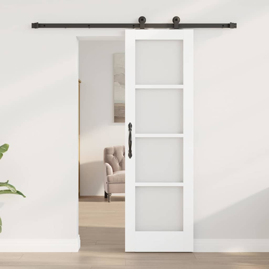 vidaXL Sliding Door ORKDAL White and Black 61 x 198.5 cm