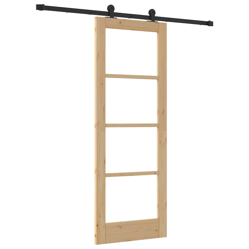 vidaXL Sliding Door ORKDAL Natural and Black 73.5 x 198.5 cm