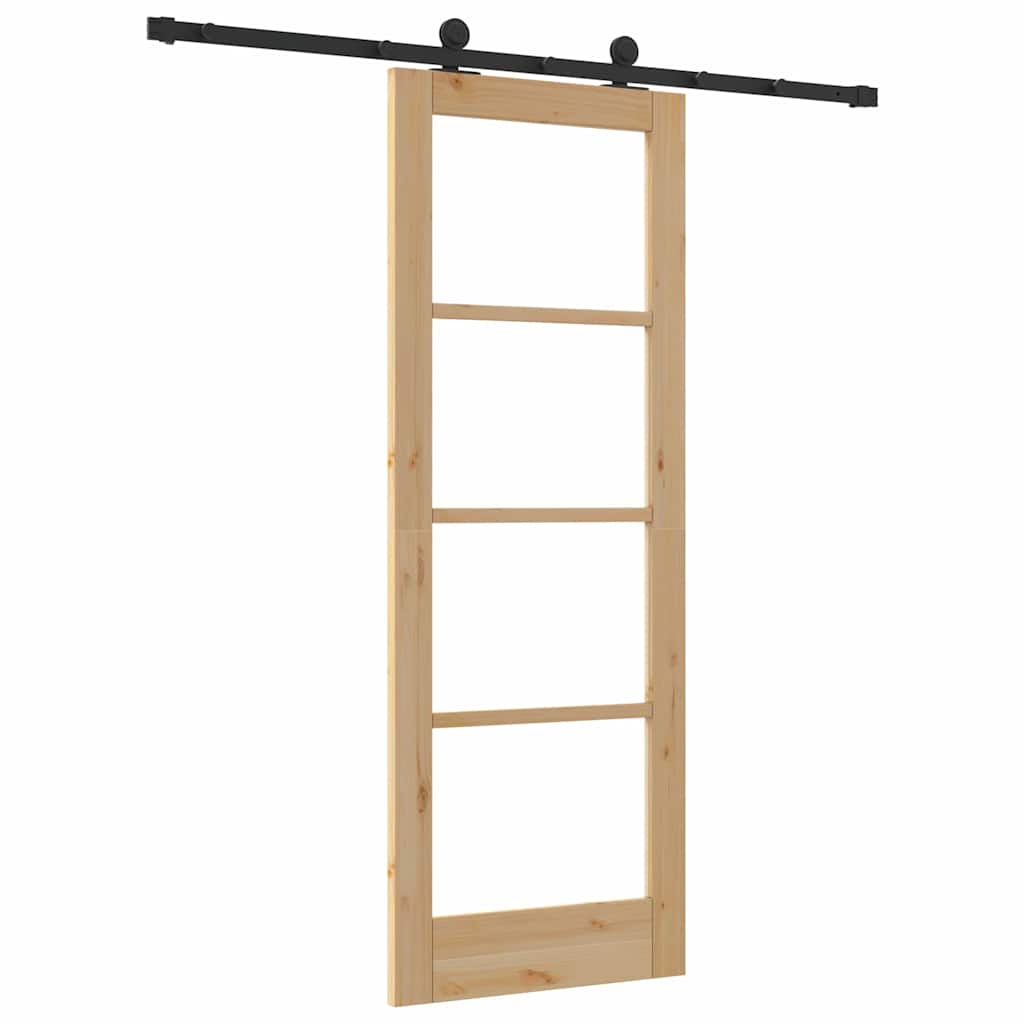 vidaXL Sliding Door ORKDAL Natural and Black 73.5 x 198.5 cm