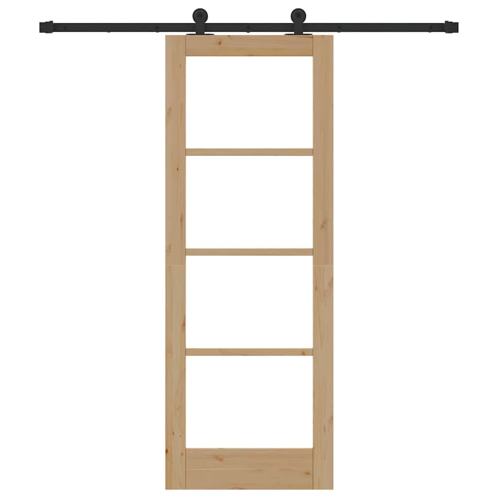 vidaXL Sliding Door ORKDAL Natural and Black 73.5 x 198.5 cm