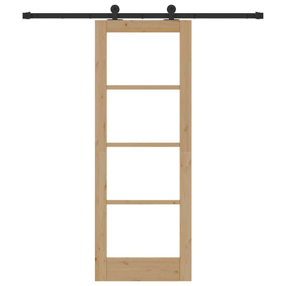 vidaXL Sliding Door ORKDAL Natural and Black 73.5 x 198.5 cm