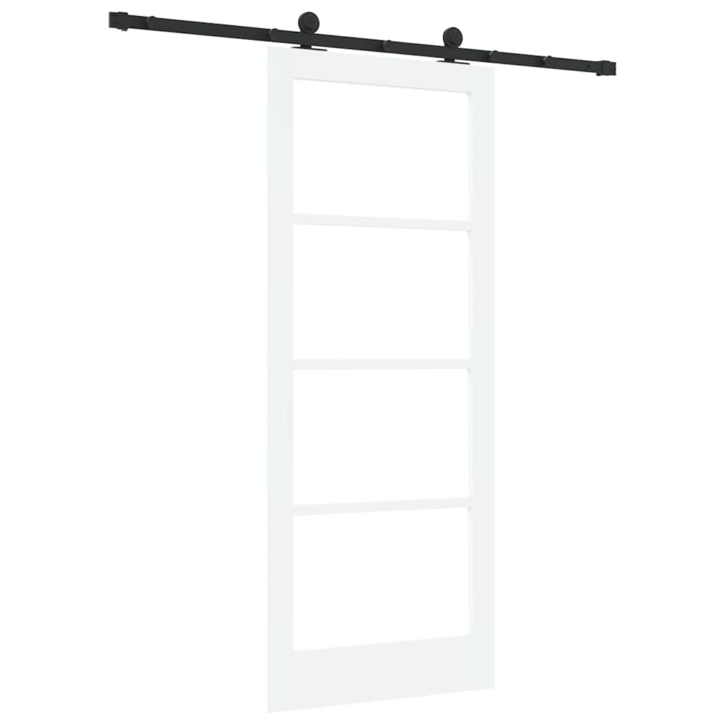 vidaXL Sliding Door ORKDAL White and Black 83 x 202 cm