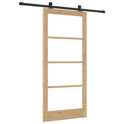 vidaXL Sliding Door ORKDAL Natural and Black 93 x 202 cm
