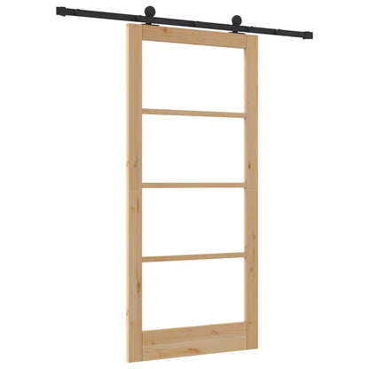 vidaXL Sliding Door ORKDAL Natural and Black 93 x 202 cm