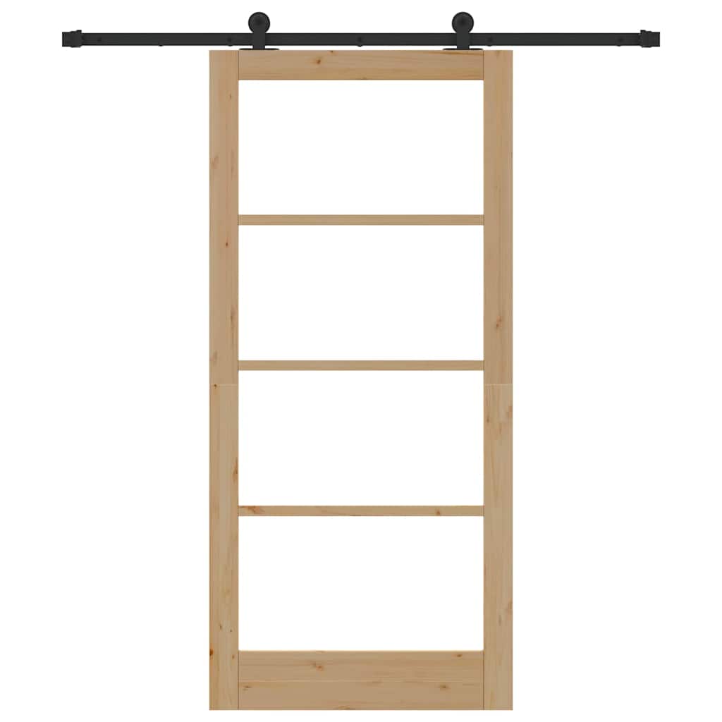 vidaXL Sliding Door ORKDAL Natural and Black 93 x 202 cm