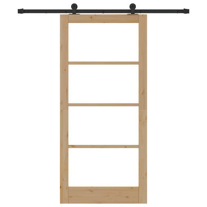 vidaXL Sliding Door ORKDAL Natural and Black 93 x 202 cm