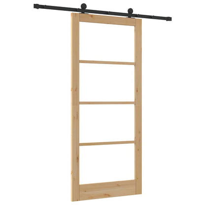 vidaXL Sliding Door ORKDAL Natural and Black 93 x 211 cm