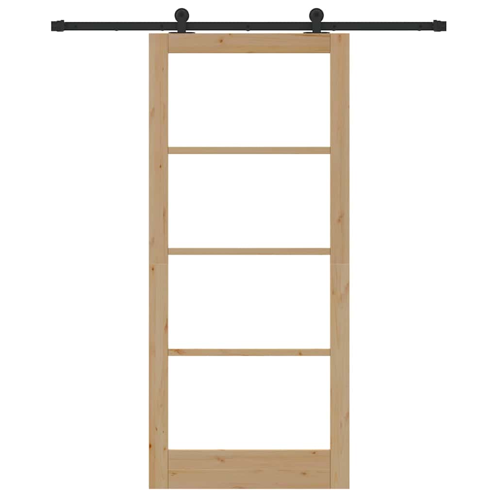 vidaXL Sliding Door ORKDAL Natural and Black 93 x 211 cm