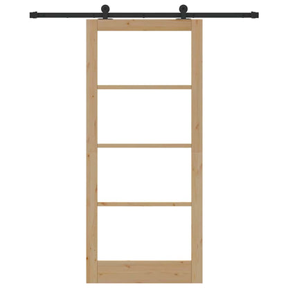 vidaXL Sliding Door ORKDAL Natural and Black 93 x 211 cm