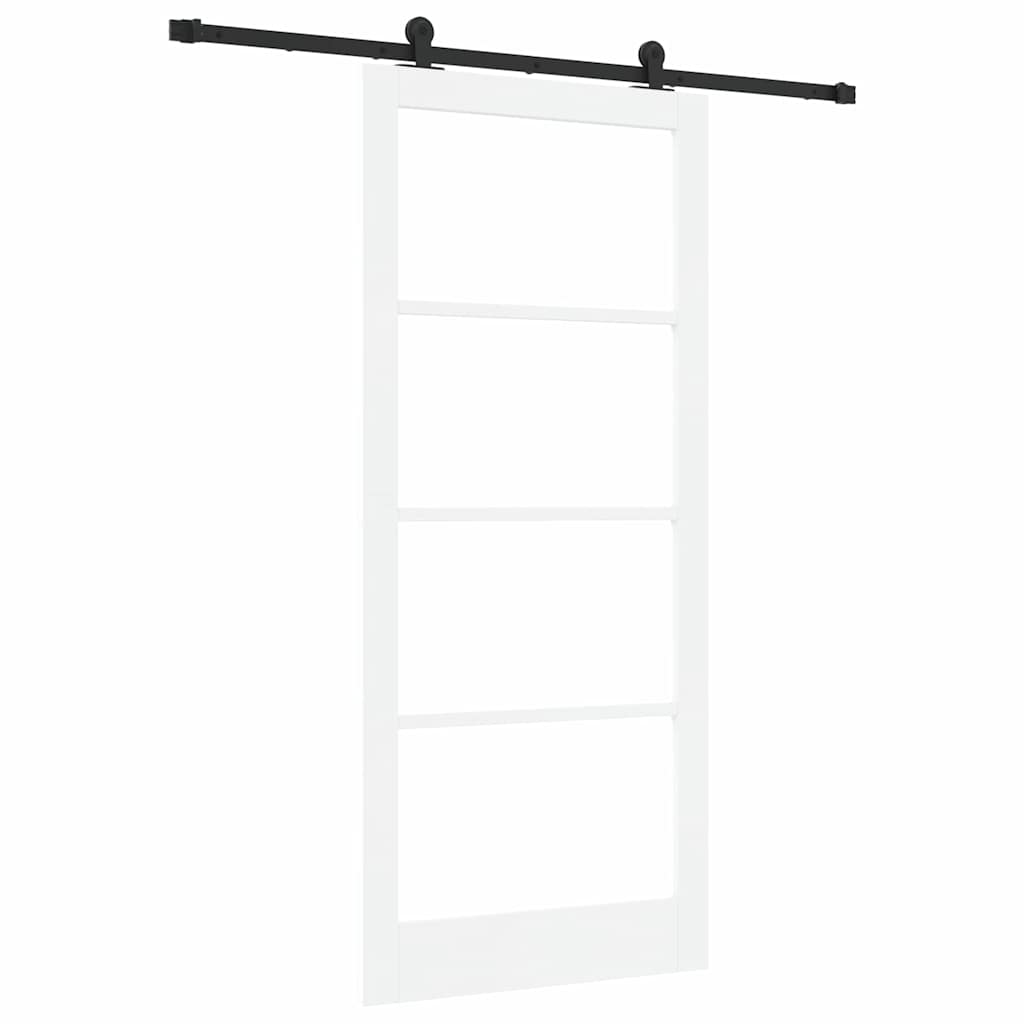 vidaXL Sliding Door ORKDAL White and Black 93 x 211 cm