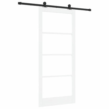 vidaXL Sliding Door ORKDAL White and Black 93 x 211 cm