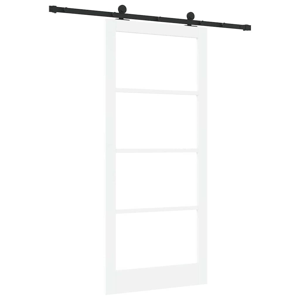 vidaXL Sliding Door ORKDAL White and Black 93 x 211 cm