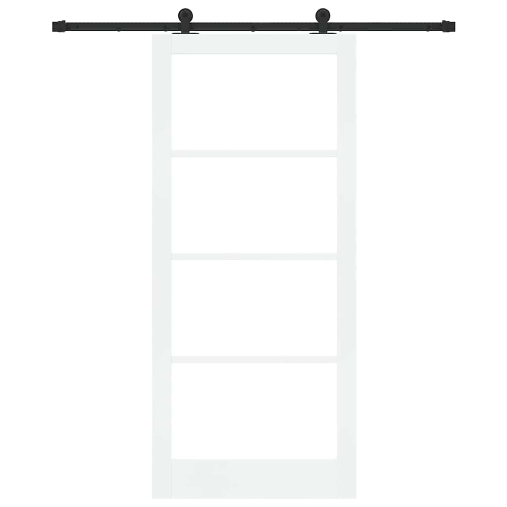 vidaXL Sliding Door ORKDAL White and Black 93 x 211 cm