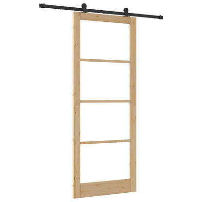 vidaXL Sliding Door ORKDAL Natural and Black 93 x 232 cm