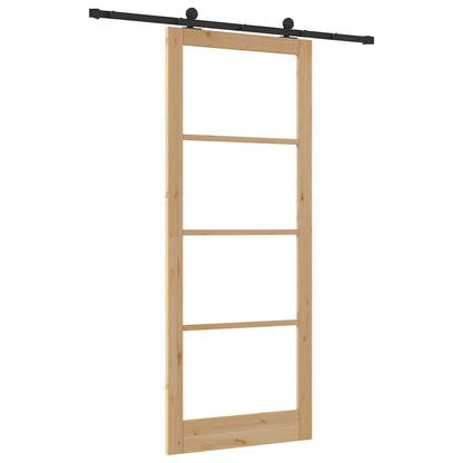 vidaXL Sliding Door ORKDAL Natural and Black 93 x 232 cm
