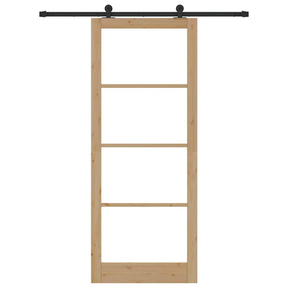 vidaXL Sliding Door ORKDAL Natural and Black 93 x 232 cm
