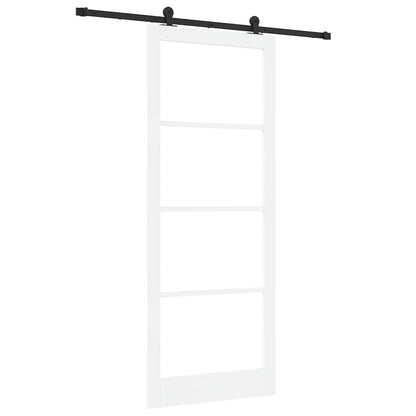 vidaXL Sliding Door ORKDAL White and Black 93 x 232 cm