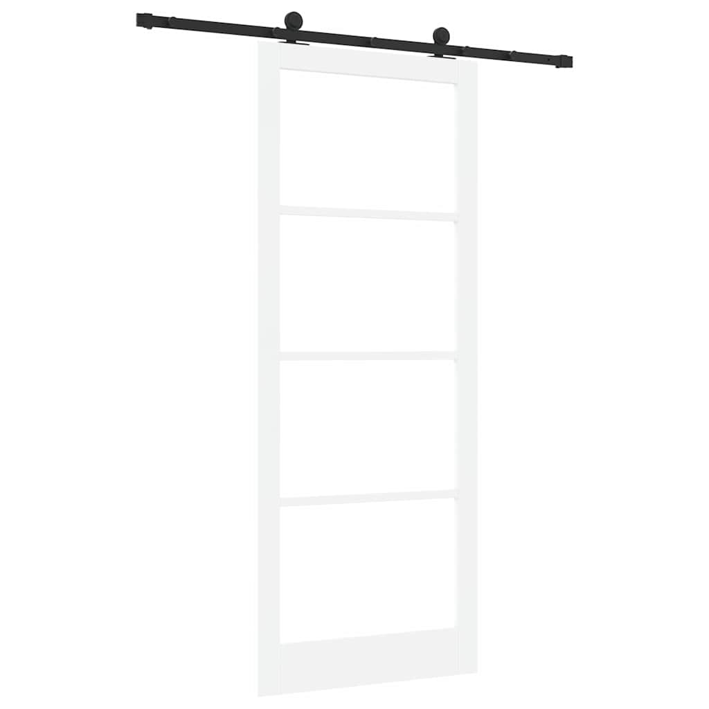 vidaXL Sliding Door ORKDAL White and Black 93 x 232 cm