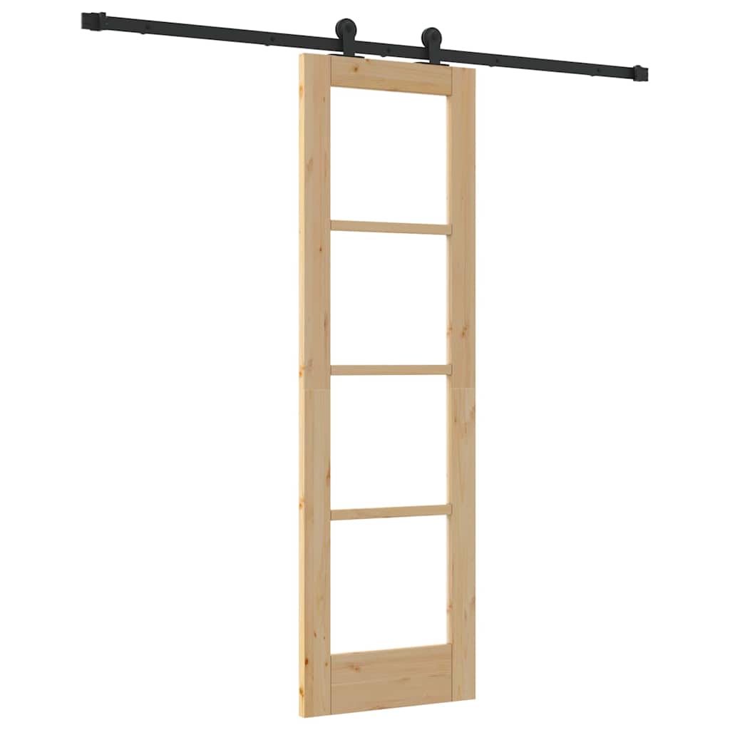 vidaXL Sliding Door ORKDAL Natural and Black 61 x 198.5 cm